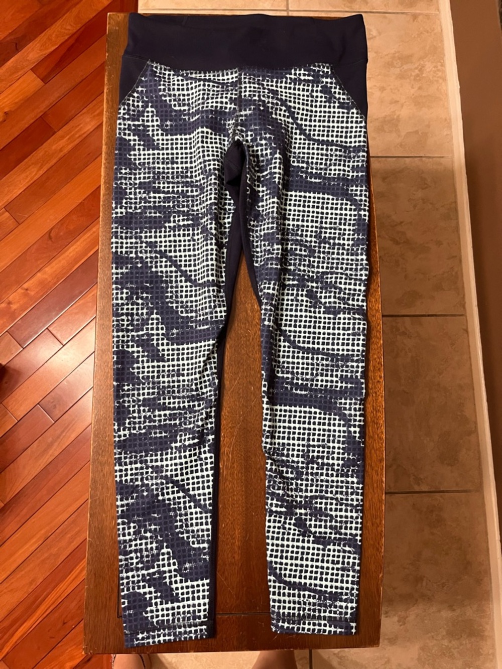 Under Armour Navy and Light Blue Patterned Leggings
